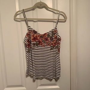 Altar’d State striped floral embroidered tank